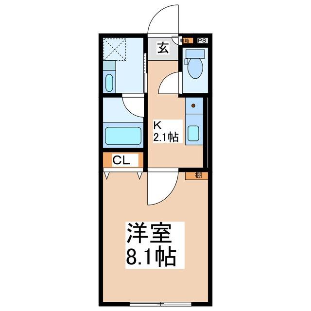 GROUND BASE上田A(1K/1階)の間取り写真