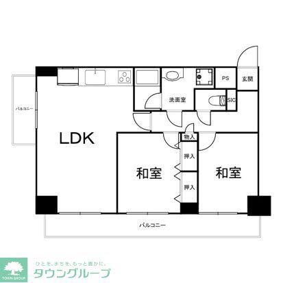日榮ハイム鶴見(2LDK/3階)の間取り写真
