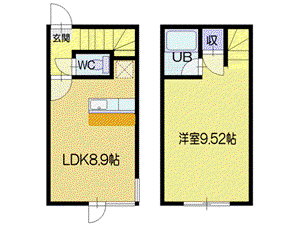 パルメゾン松並(1LDK/1階)の間取り写真