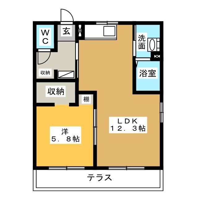 コーポS・E(1LDK/2階)の間取り写真