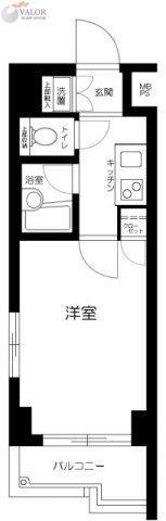 ルーブル西馬込弐番館(1K/4階)の間取り写真