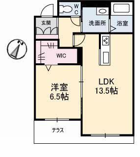 ニンナ・ナンナB(1LDK/1階)の間取り写真