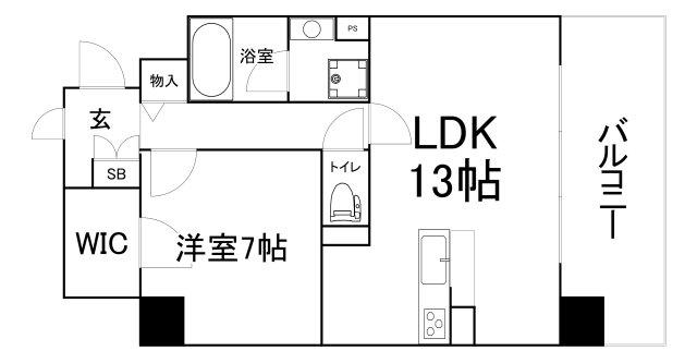 TOMODOAL北梅田(1LDK/6階)の間取り写真