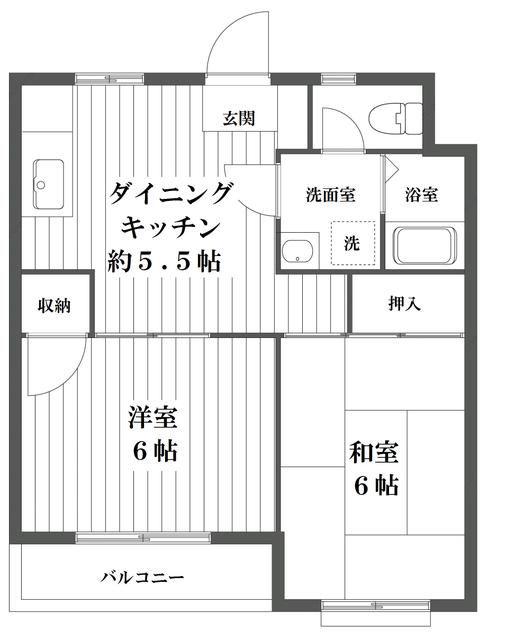 サンヴェール関原(2DK/3階)の間取り写真