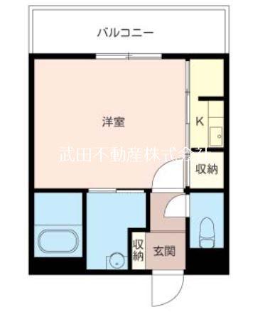 エムケイ新鎌(1K/2階)の間取り写真