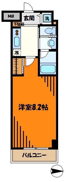 レジディア武蔵小杉(1K/3階)の間取り写真