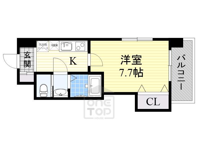 ラグゼ新大阪Ⅰ(1K/2階)の間取り写真