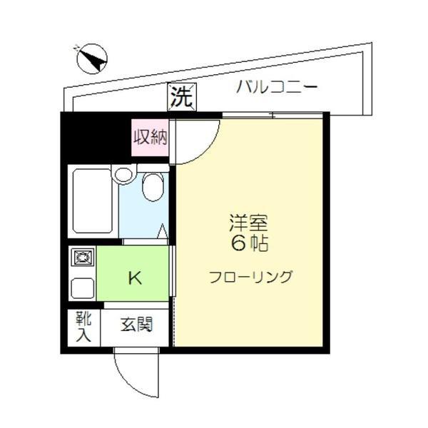 ハイツベルグ上池台(1K/5階)の間取り写真