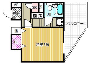 エスリード福島第2(1K/3階)の間取り写真