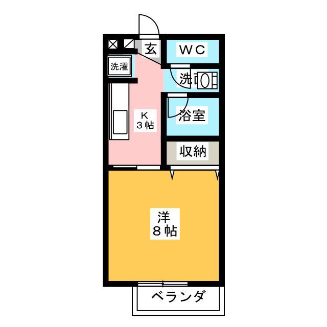 近鉄山田線 宮町駅 徒歩13分 2階建 築29年(1K/1階)の間取り写真