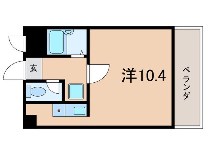 北野町ライトヒルズ(ワンルーム/2階)の間取り写真