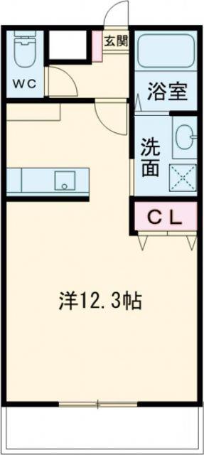 ベルクレスト大岩 参番館(ワンルーム/2階)の間取り写真
