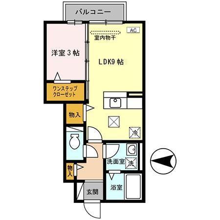 ガアデンホームズ曙(1LDK/1階)の間取り写真