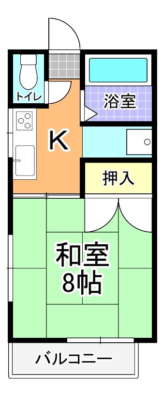 サンシャイン田彦 A棟(1DK/2階)の間取り写真