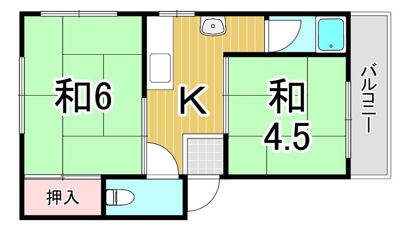 新堂マンション(2K/3階)の間取り写真