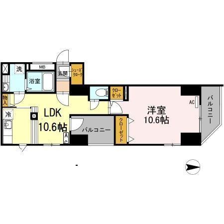 フィルモアワン(1LDK/2階)の間取り写真
