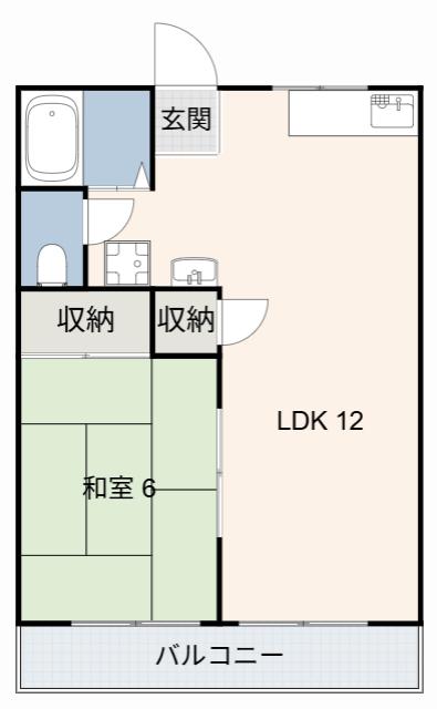 グランパス A棟(1LDK/1階)の間取り写真