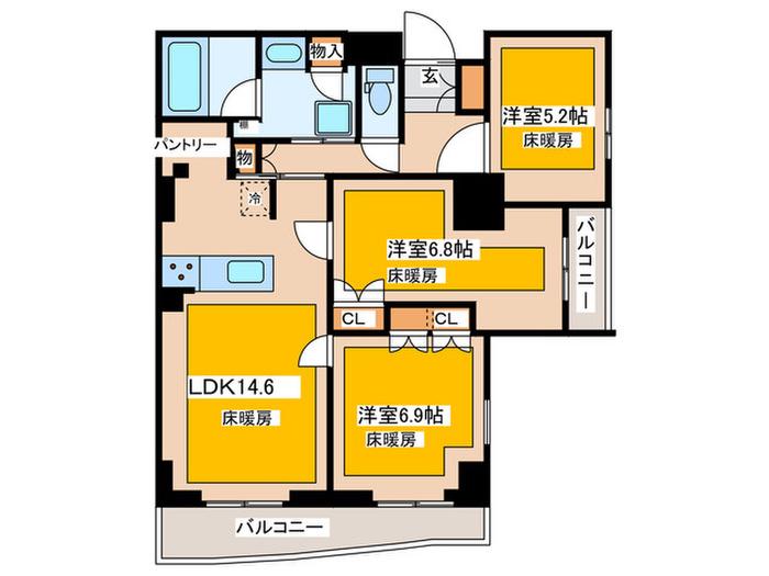 EVERGREEN(3LDK/7階)の間取り写真