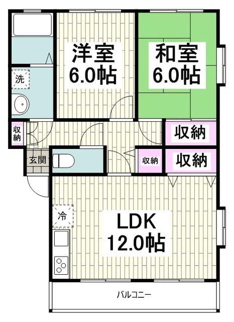 シーレックス津久井浜C(2LDK/3階)の間取り写真