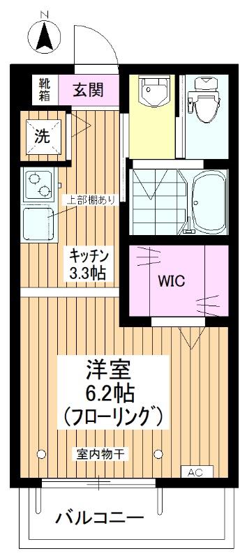 CUORE上板橋(1K/3階)の間取り写真