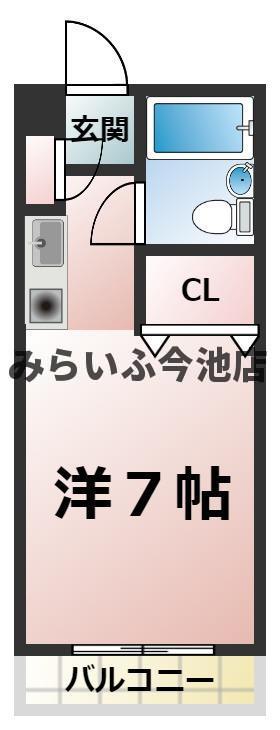 セザール今池(ワンルーム/3階)の間取り写真