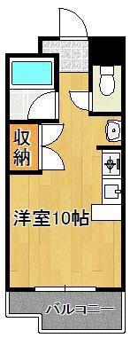 ベルガ清水(ワンルーム/4階)の間取り写真