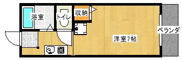 コートヴィレッジYAMAMOTO(1K/3階)の間取り写真