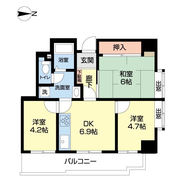 東急ドエルデュオプラザ川口壱番館(3DK/10階)の間取り写真
