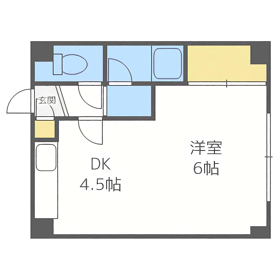 エスポワール16(1DK/4階)の間取り写真