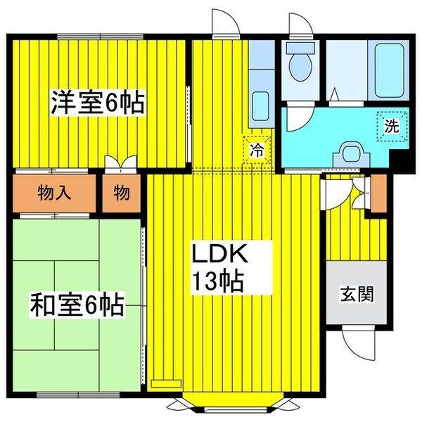 アバーロ333(2LDK/1階)の間取り写真