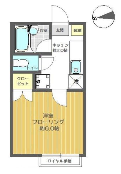 フォーラム南常盤台(1K/1階)の間取り写真