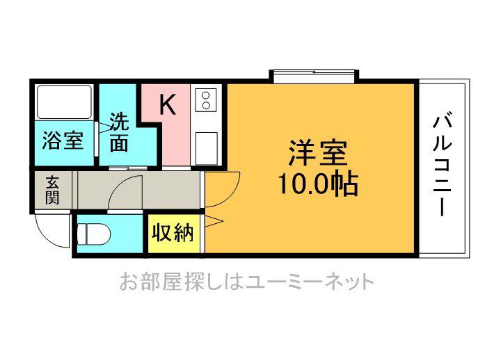 エルハイム(ワンルーム/2階)の間取り写真
