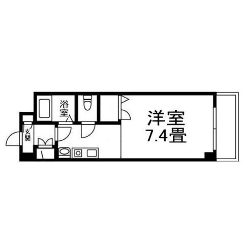 サントゥール(1K/3階)の間取り写真
