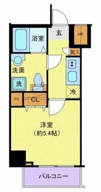 CREVISTA大井町(1K/4階)の間取り写真