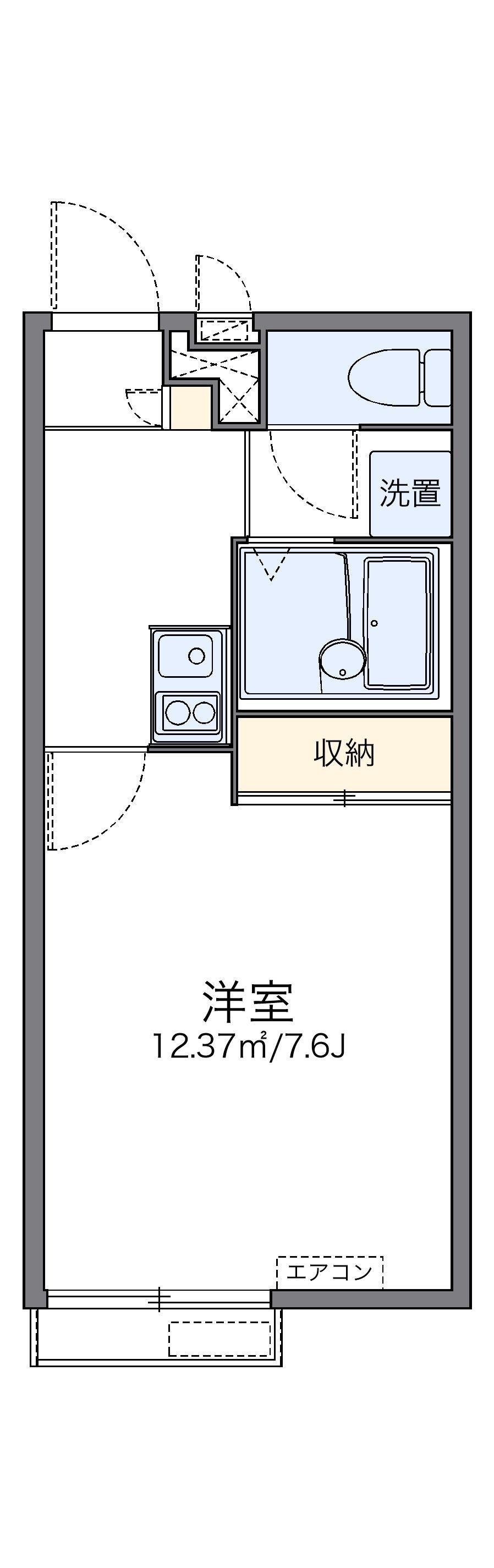 レオパレスサンフラワー向洋(1K/2階)の間取り写真