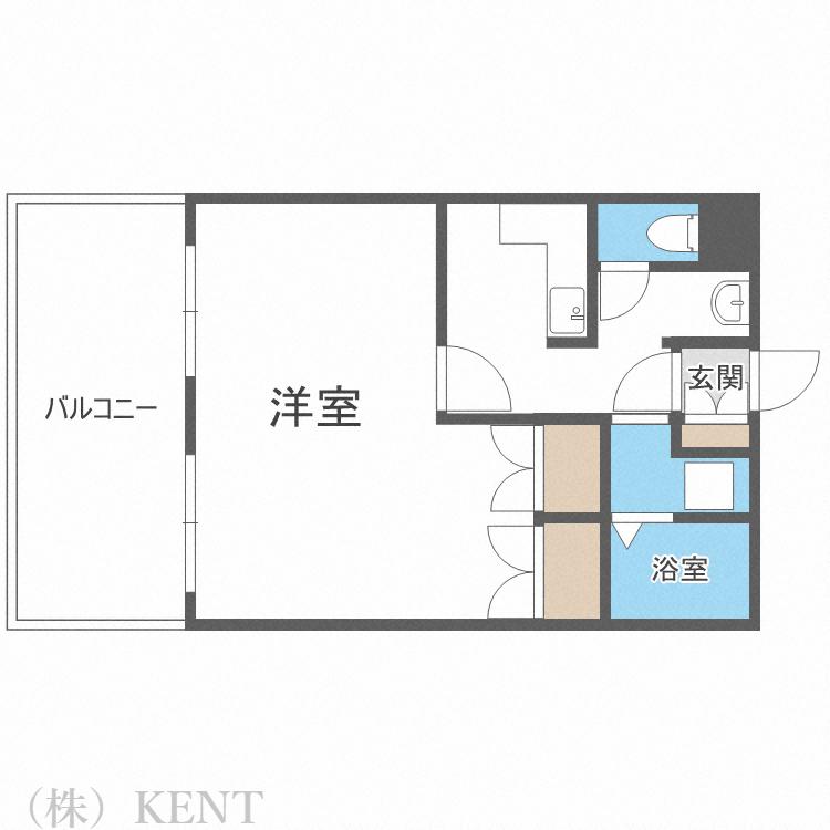 カールトンハウス(1K/4階)の間取り写真