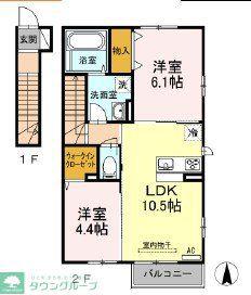 アゼリア上鷺(1LDK/2階)の間取り写真
