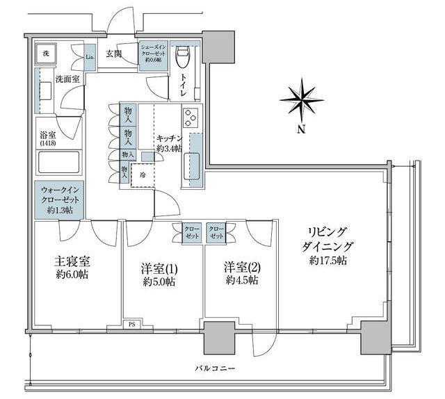 パークシティ中野ザタワー エアーズ(3LDK/16階)の間取り写真