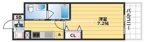 セイワパレス玉造(1K/2階)の間取り写真