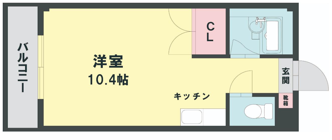メイン渡鹿(ワンルーム/1階)の間取り写真