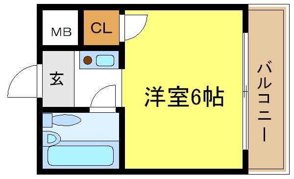 平野エンビィハイツ(1K/4階)の間取り写真