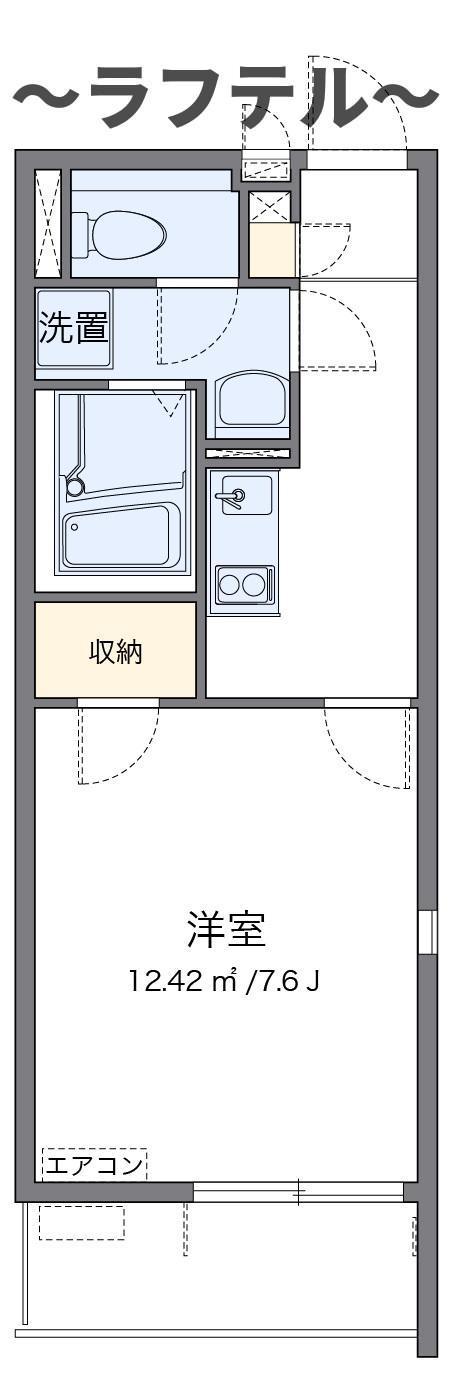 クレイノサクシード所沢(1K/3階)の間取り写真