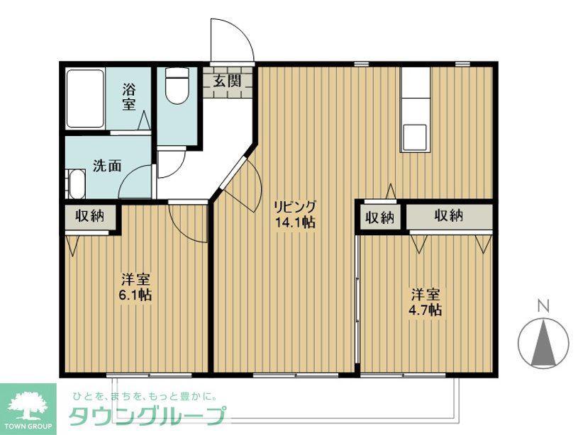 ブランシュール(2LDK/2階)の間取り写真