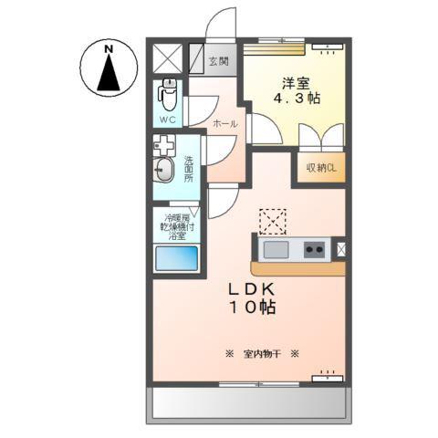 ブルーム(1LDK/1階)の間取り写真