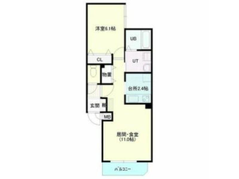 アリア平岸(1LDK/3階)の間取り写真