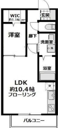 レフィーノ(1LDK/2階)の間取り写真