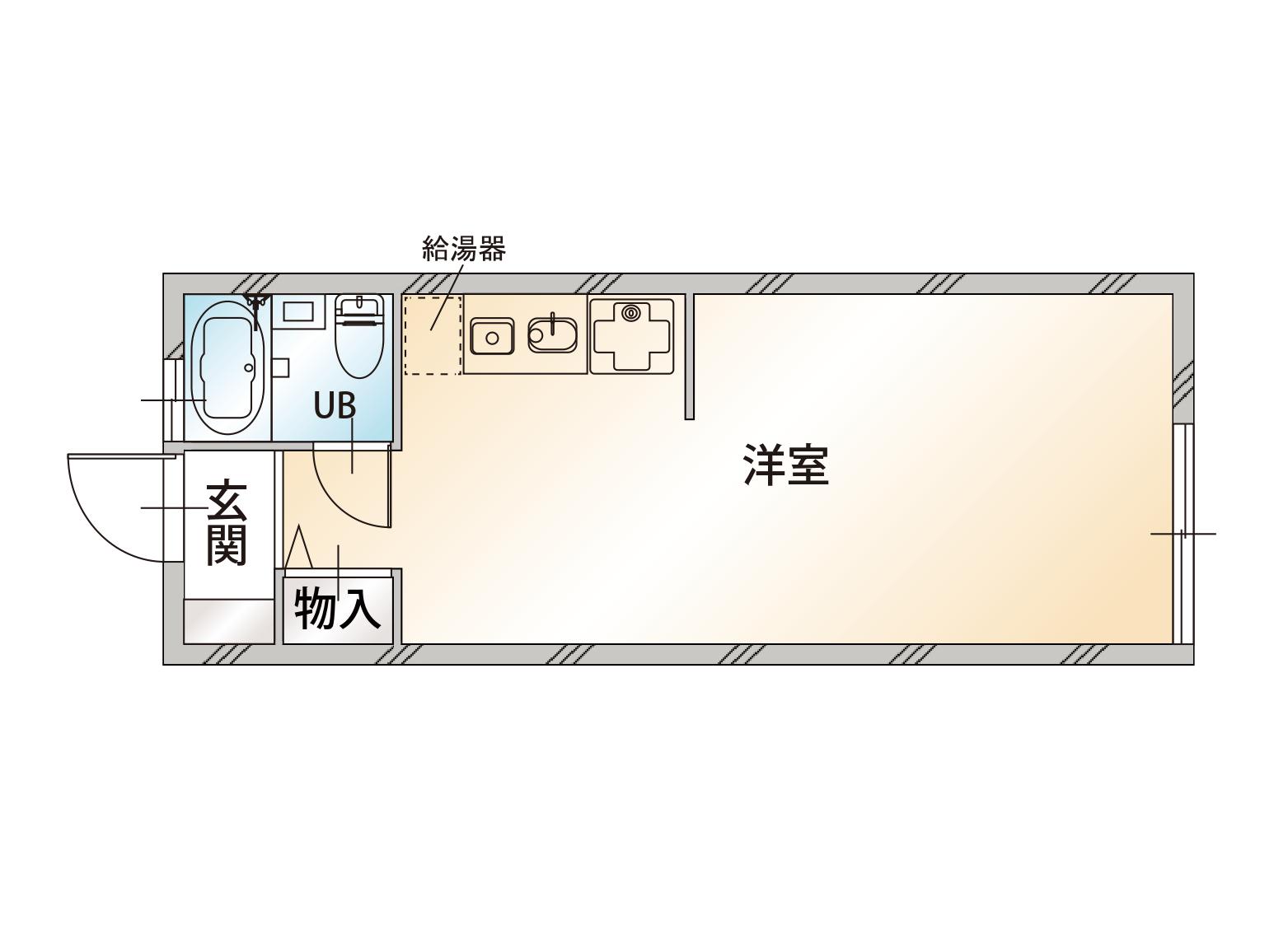 アンビエンテ深沢(ワンルーム/2階)の間取り写真