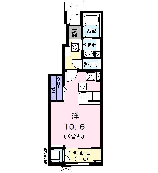 シャノワール(ワンルーム/1階)の間取り写真