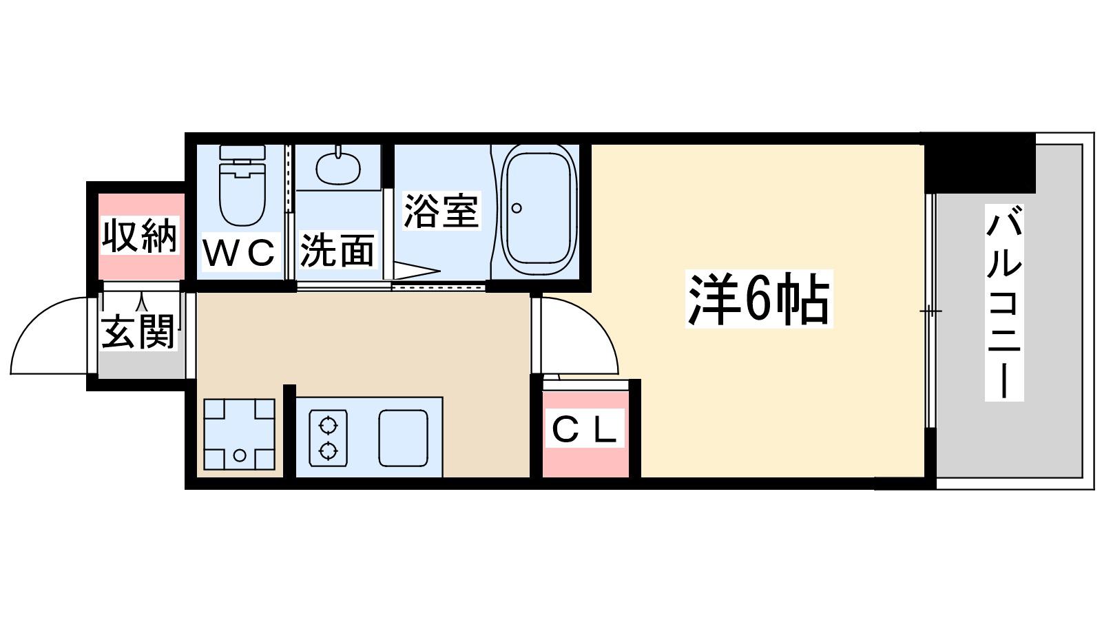 エステムコート梅田・茶屋町Ⅲネクスタ(1K/5階)の間取り写真
