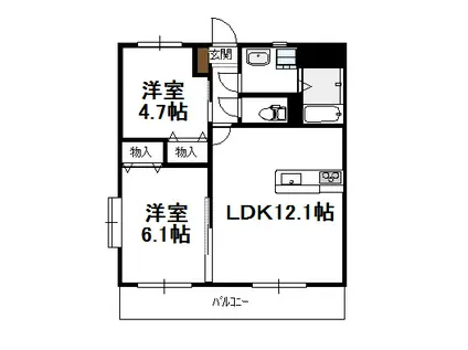 潮マンション(2LDK/2階)の間取り写真
